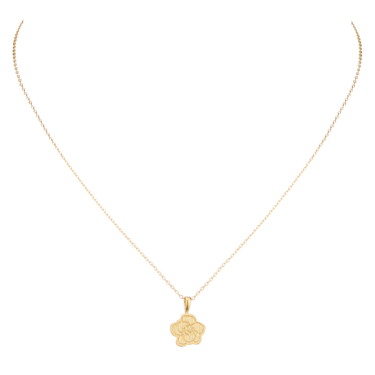 Gold Dipped Brushed Rose Necklace