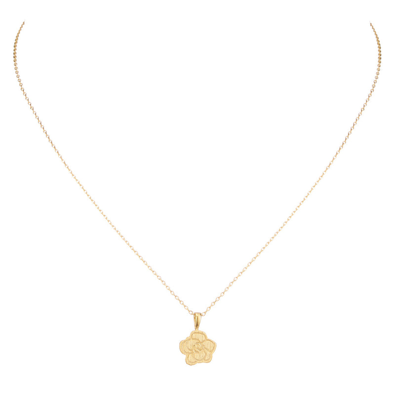 Gold Dipped Brushed Rose Necklace