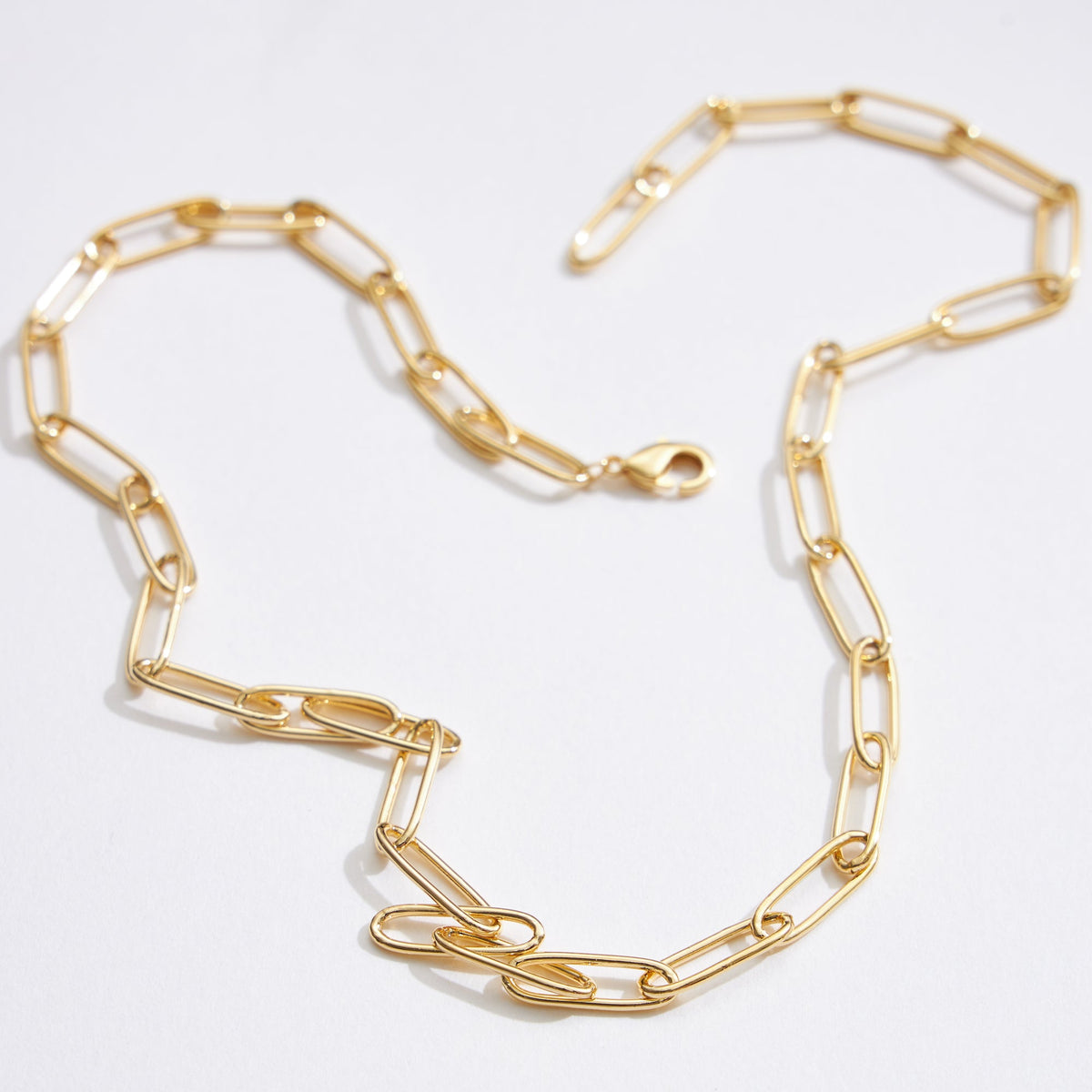 Gold Dipped Paperclip Chain Necklace