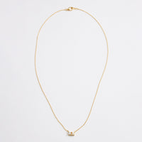 Gold Dipped CZ Natural Stone Duet Necklace