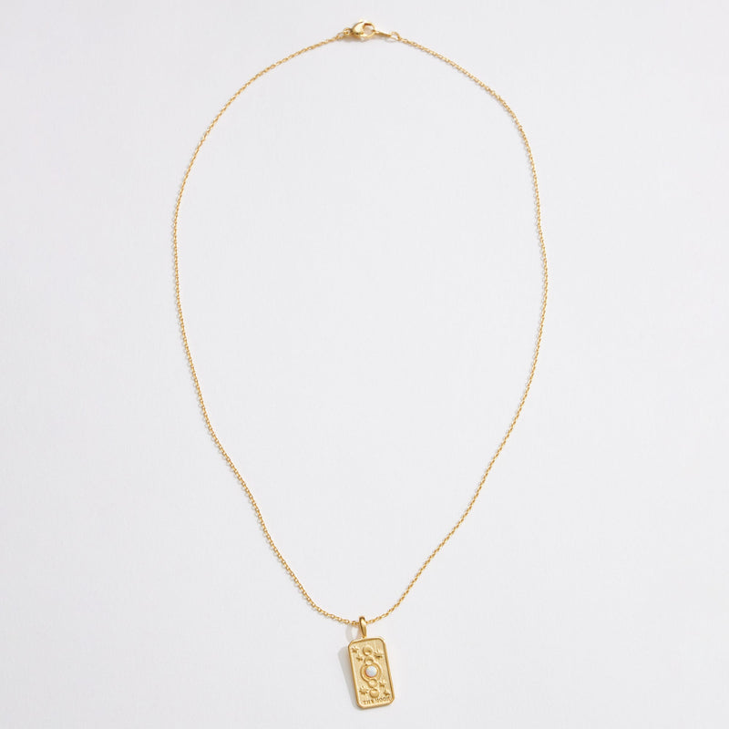 Gold Dipped The Moon Tarot Pendant Necklace