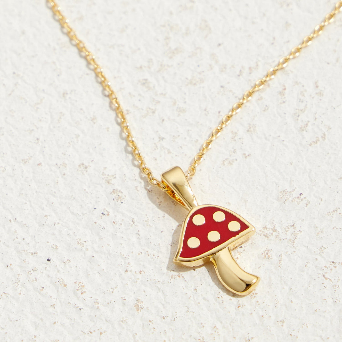 Gold Dipped Mushroom Pendant Necklace