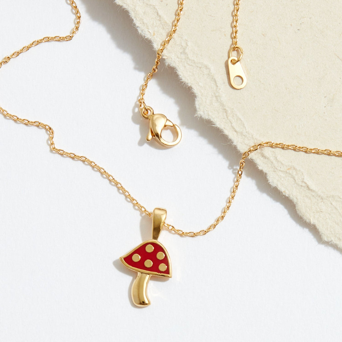 Gold Dipped Mushroom Pendant Necklace