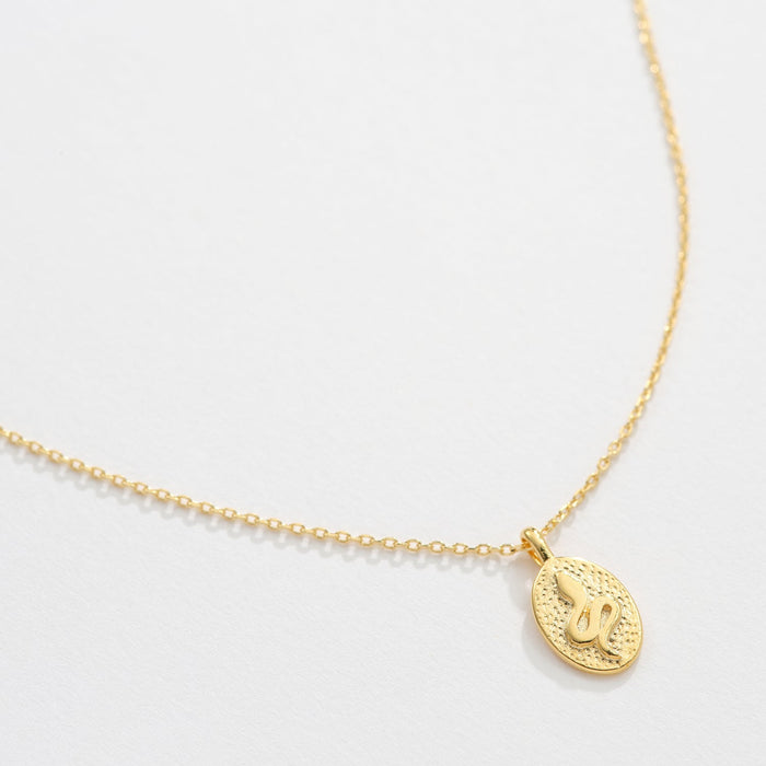 Gold Dipped Snake Pendant Necklace