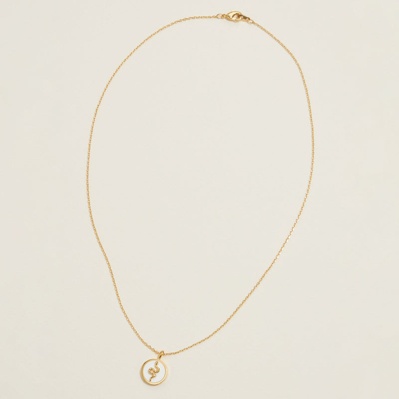 Gold Dipped Petite Snake Pendant Necklace