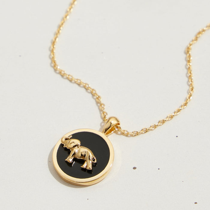 Gold Dipped Petite Elephant Pendant Necklace