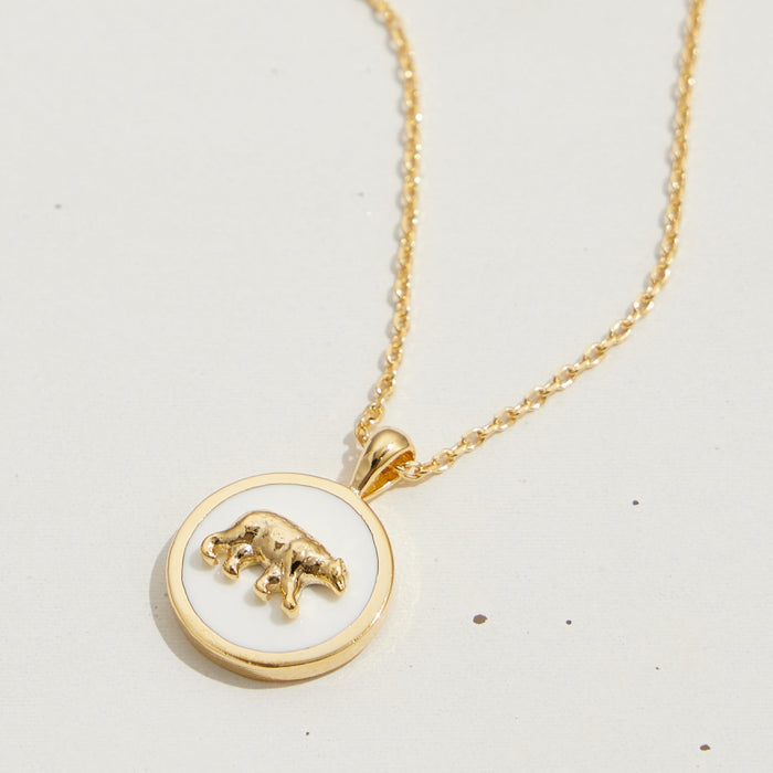 Gold Dipped Petite Bear Pendant Necklace