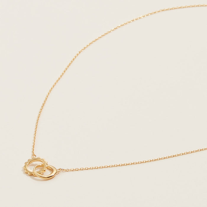 Gold Dipped Dainty Interlocking Circle Necklace