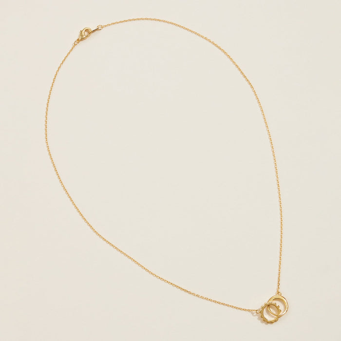 Gold Dipped Dainty Interlocking Circle Necklace