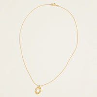 Gold Dipped Organic Oval Shaped Pendant Necklace