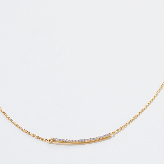 Gold Dipped Petite Stone Bar Necklace