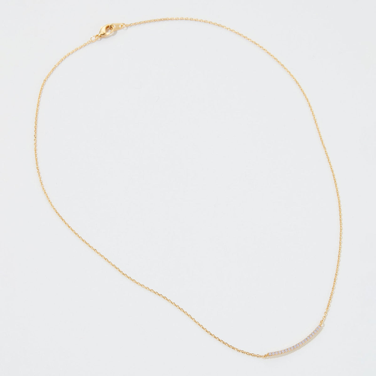 Gold Dipped Petite Stone Bar Necklace