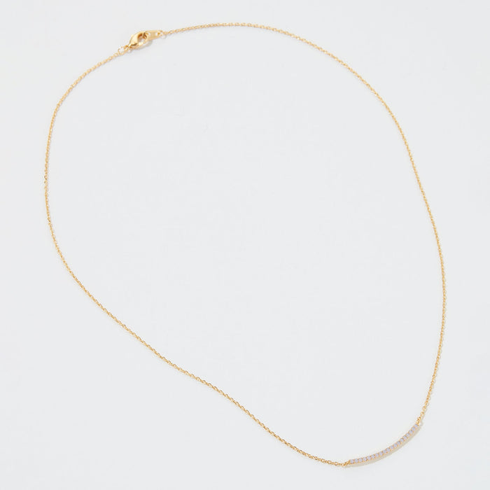 Gold Dipped Petite Stone Bar Necklace