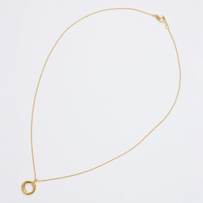 Gold Dipped Organic Circle Necklace