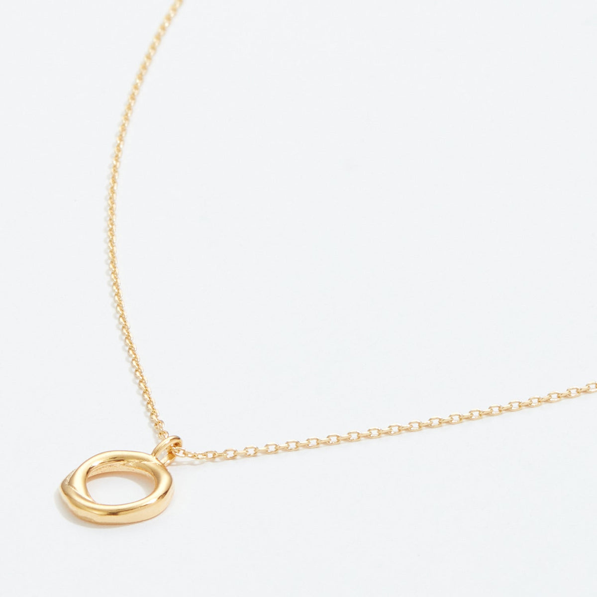 Gold Dipped Organic Circle Necklace