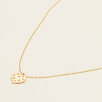 Gold Dipped Heart Pave Pendant Necklace