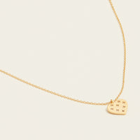 Gold Dipped Heart Pave Pendant Necklace