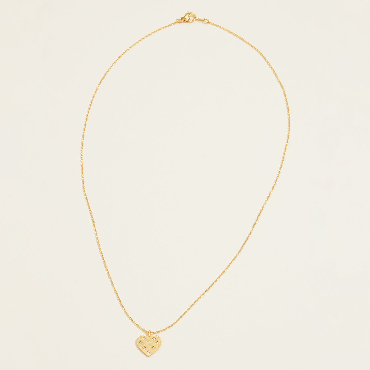 Gold Dipped Heart Pave Pendant Necklace