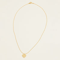 Gold Dipped Heart Pave Pendant Necklace