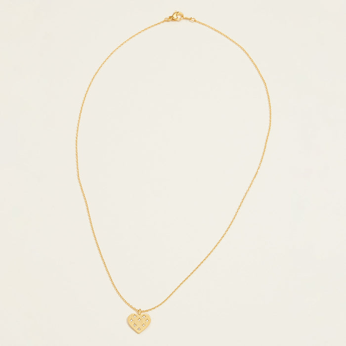 Gold Dipped Heart Pave Pendant Necklace