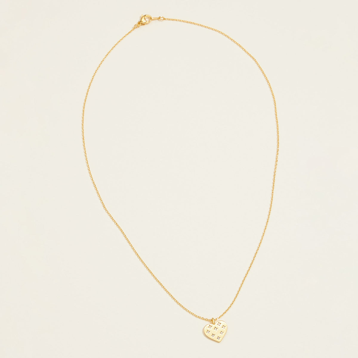 Gold Dipped Heart Pave Pendant Necklace