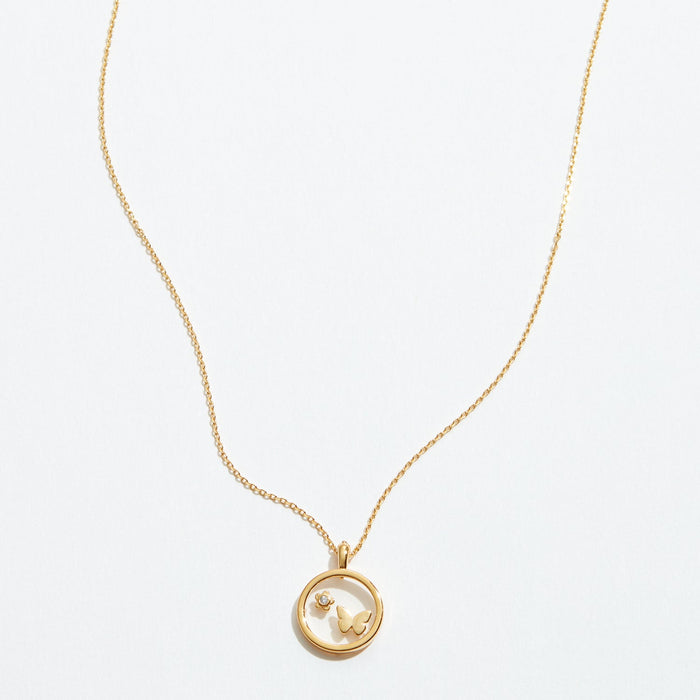 Gold Dipped See Through Pendant Necklace