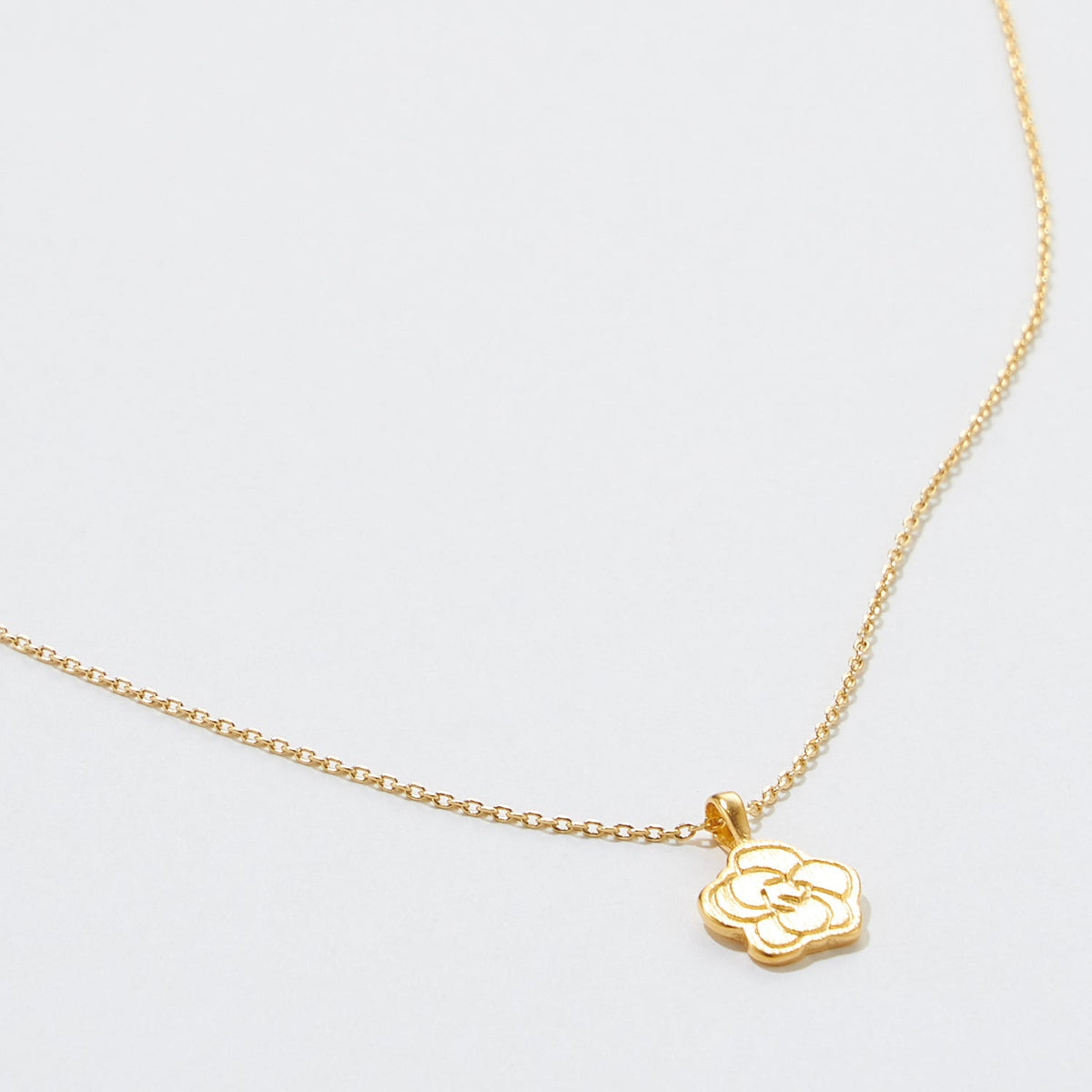 Gold Dipped Brushed Rose Necklace