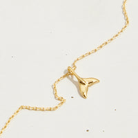 Gold Dipped Dainty Fish Tail Pendant Necklace