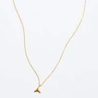 Gold Dipped Dainty Fish Tail Pendant Necklace