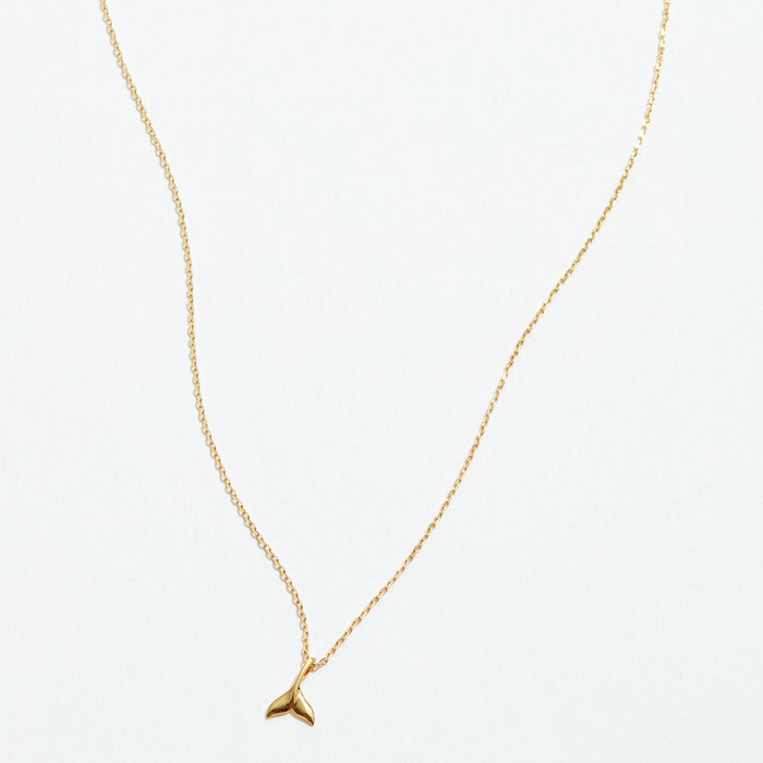 Gold Dipped Dainty Fish Tail Pendant Necklace