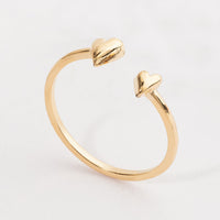 Two Hearts Adjustable Ring