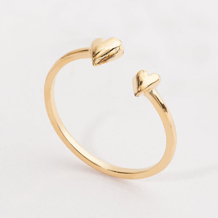 Two Hearts Adjustable Ring