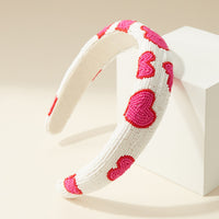 Beaded Heart Headband – Handcrafted Valentine's Day-Inspired Accessory