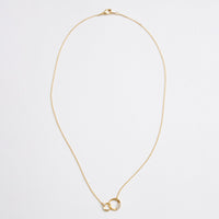 Gold Dipped CZ Duo Circle Necklace