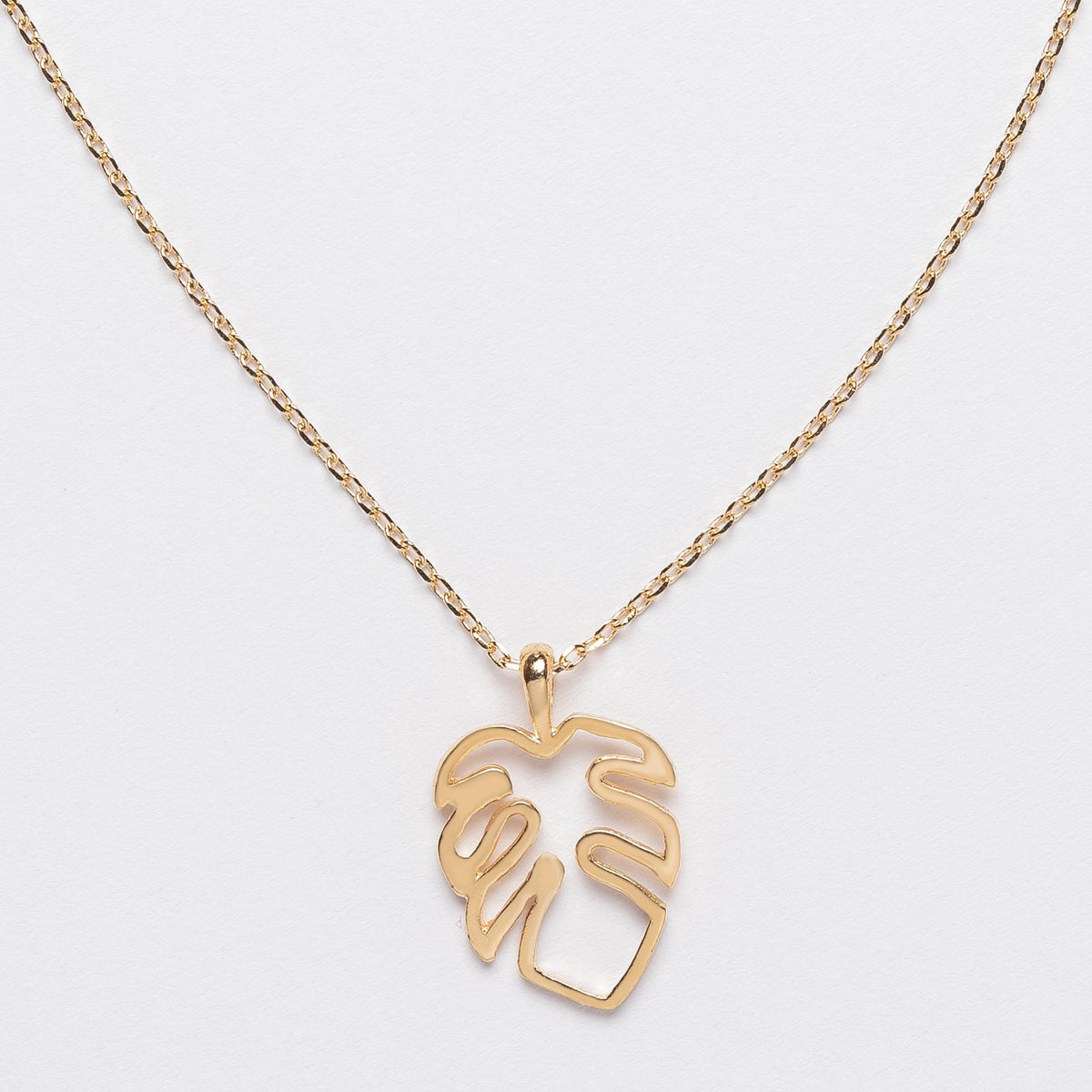 Monstera Leaf Necklace in 18K Gold Dipped