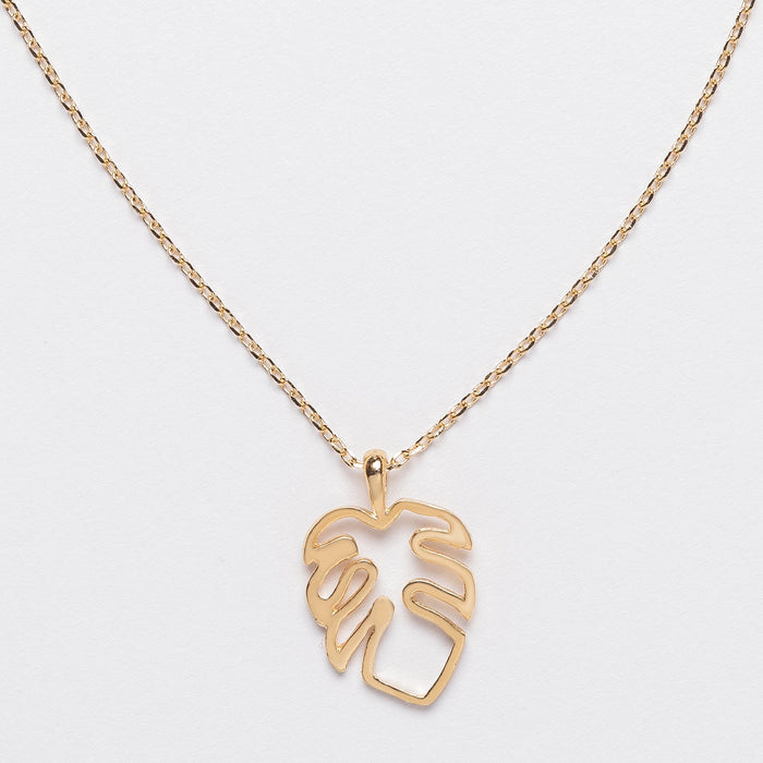 Monstera Leaf Necklace in 18K Gold Dipped