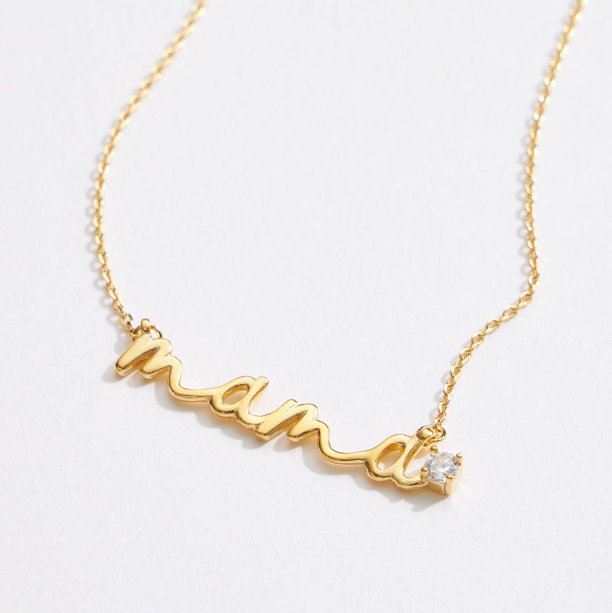 Gold Dipped Mama Script Necklace