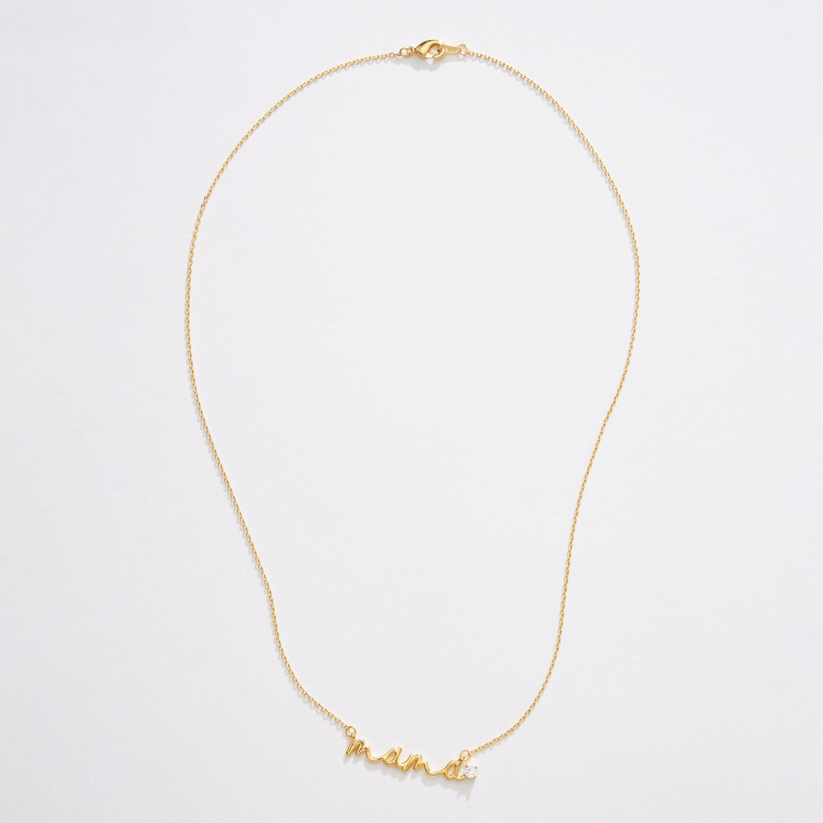 Gold Dipped Mama Script Necklace