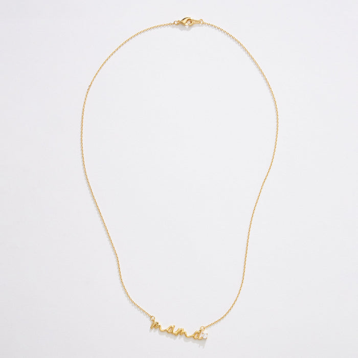 Gold Dipped Mama Script Necklace