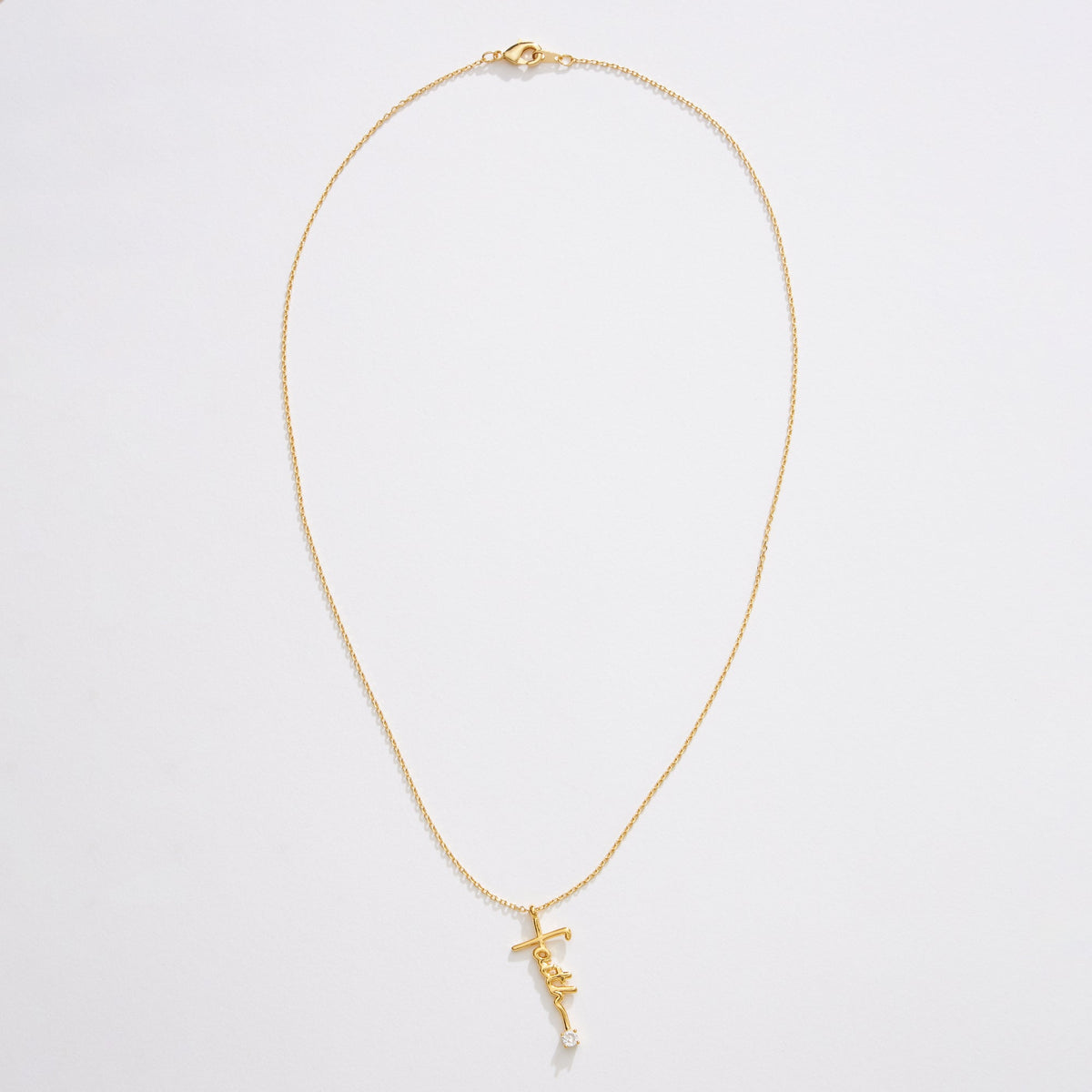 Gold Dipped Faith Script Necklace