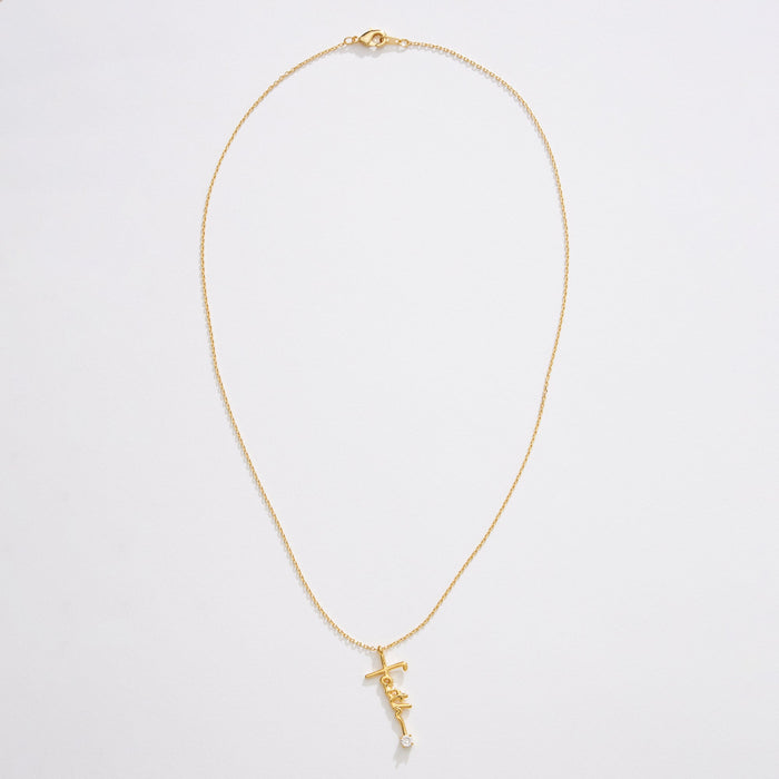 Gold Dipped Faith Script Necklace