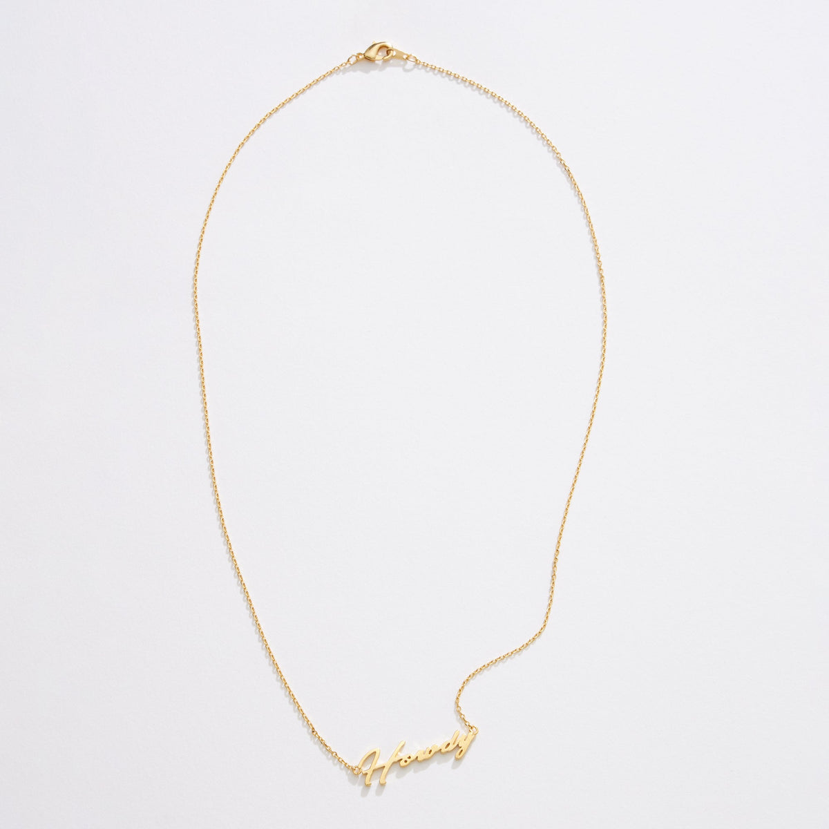 Gold Dipped Howdy Script Necklace