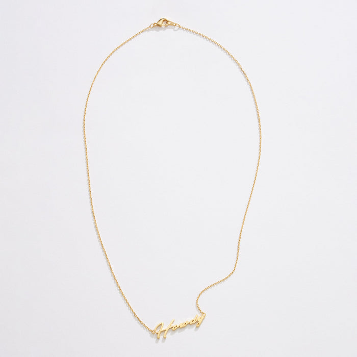 Gold Dipped Howdy Script Necklace