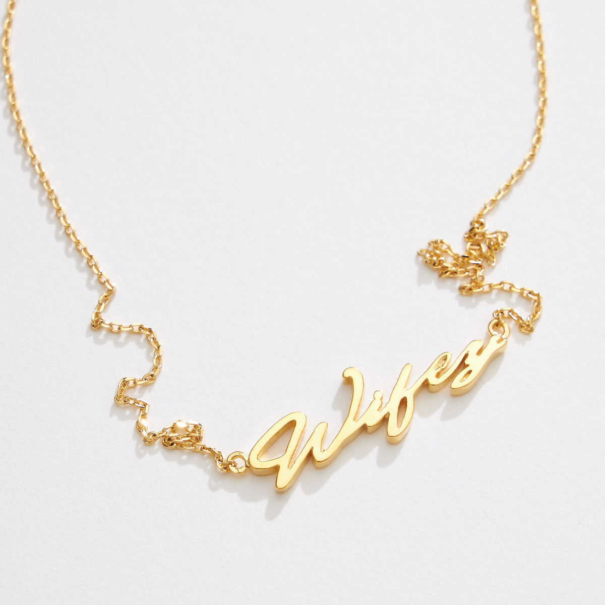 Gold Dipped Wifey Script Necklace