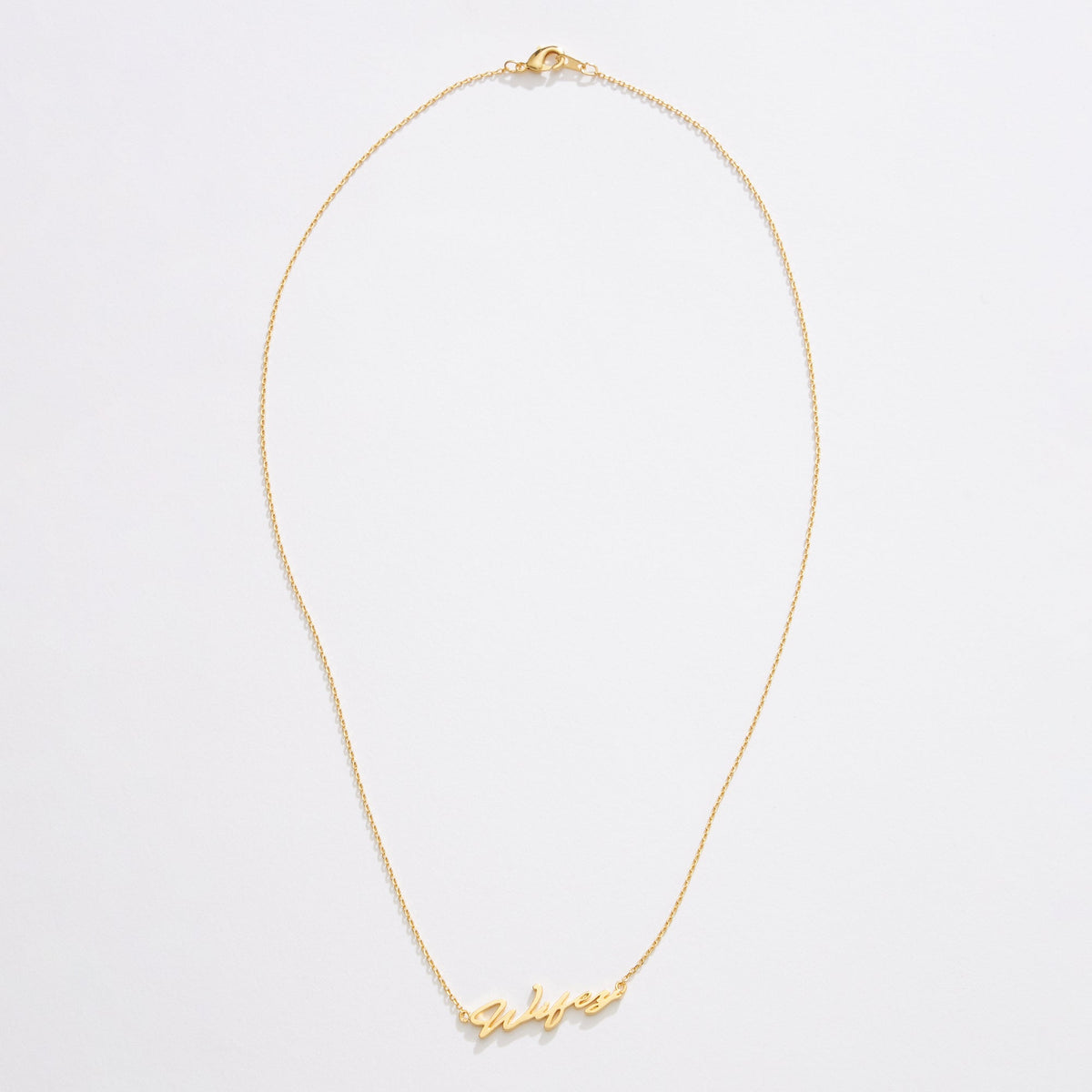 Gold Dipped Wifey Script Necklace