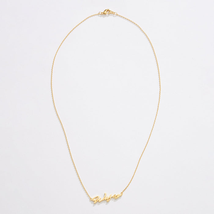 Gold Dipped Wifey Script Necklace