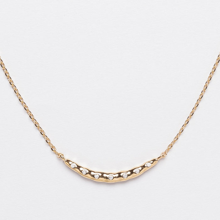 Crescent Pendant Gold Dipped Necklace