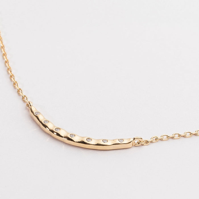 Crescent Pendant Gold Dipped Necklace