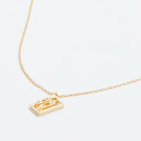 Gold Dipped Cassette Tape Pendant Necklace