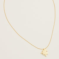 Gold Dipped Jigsaw Puzzle Pendant Necklace